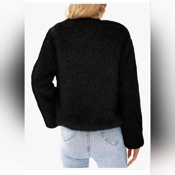 PRETTY GARDEN Faux Fur Shaggy Warm Outerwear #1048 NWOT - Picture 5 of 12